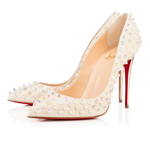 white christian louboutin pumps
